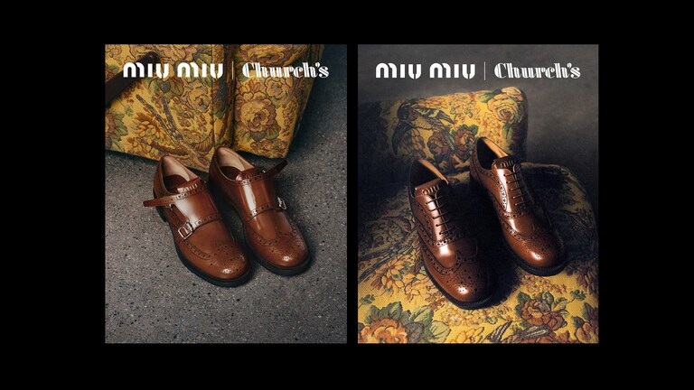Church's X Miu Loafers Brown Black Calfskin